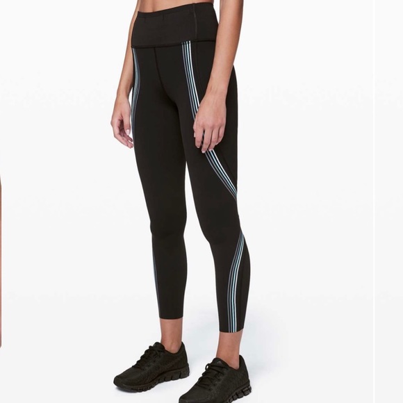 Lululemon Speed Tight 7/8, Four Stripe - Picture 1 of 10